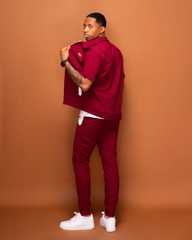 TRACK PANTS MEN - BURGUNDY