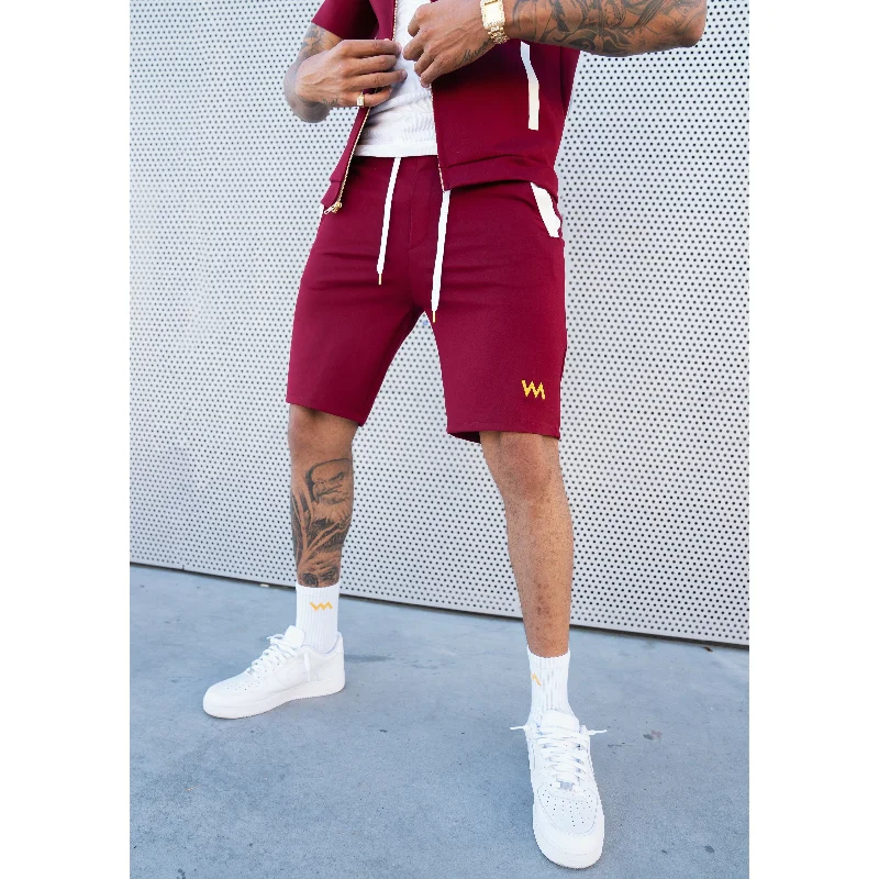 TRACK SHORTS MEN - BURGUNDY