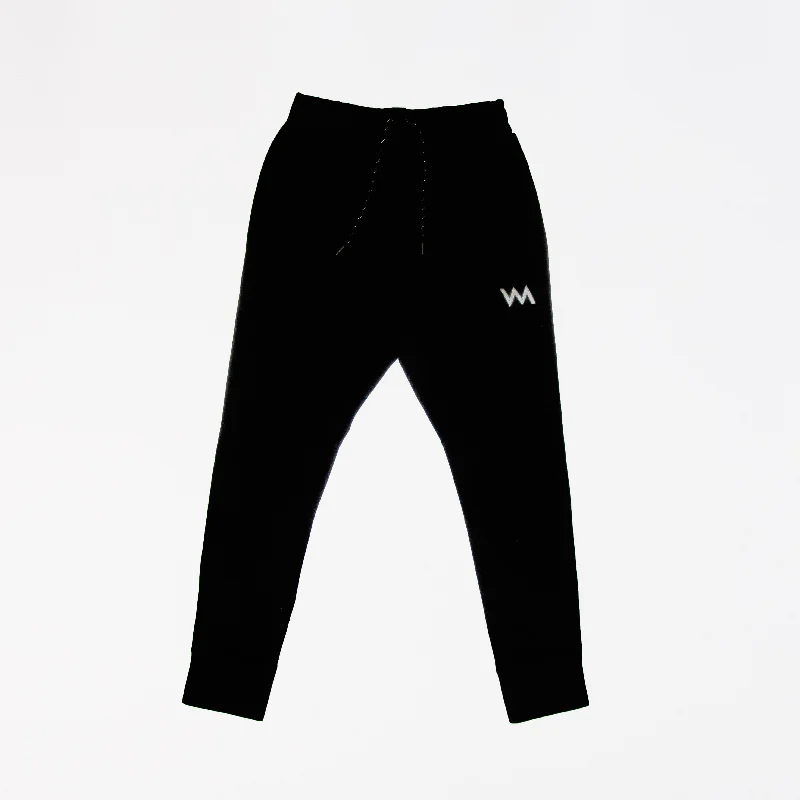 WDMRCK X SUPER SUB TRACK PANTS - BLACK (LOGO SILVER)