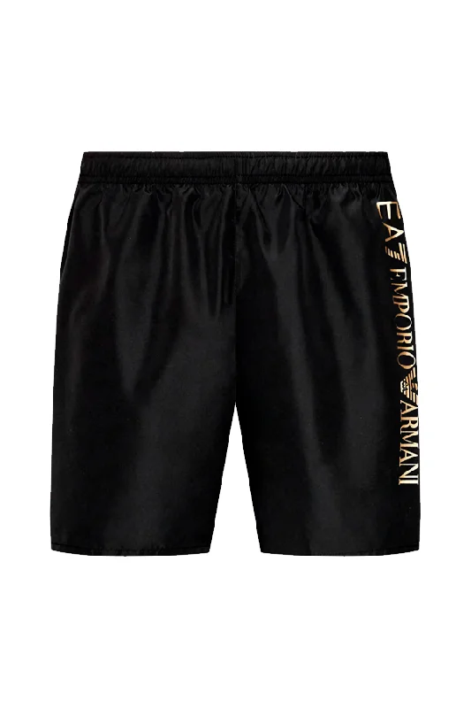 Armani EA7 Side Logo Swim Shorts Gold