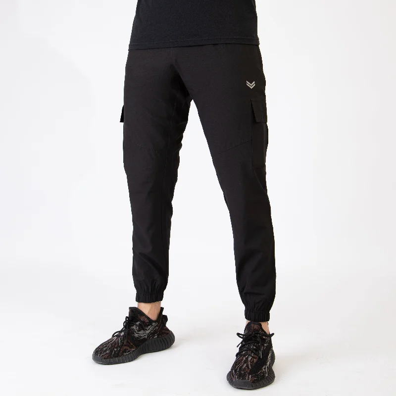 Black Premium Micro Stretch Cargo Pants