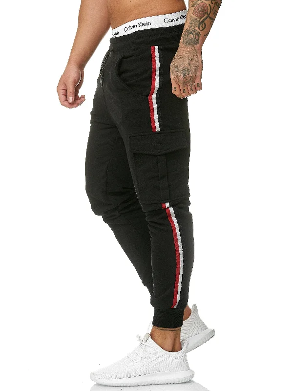 Cargo Dusi Stripe Sweatpants Joggers - Black X1A