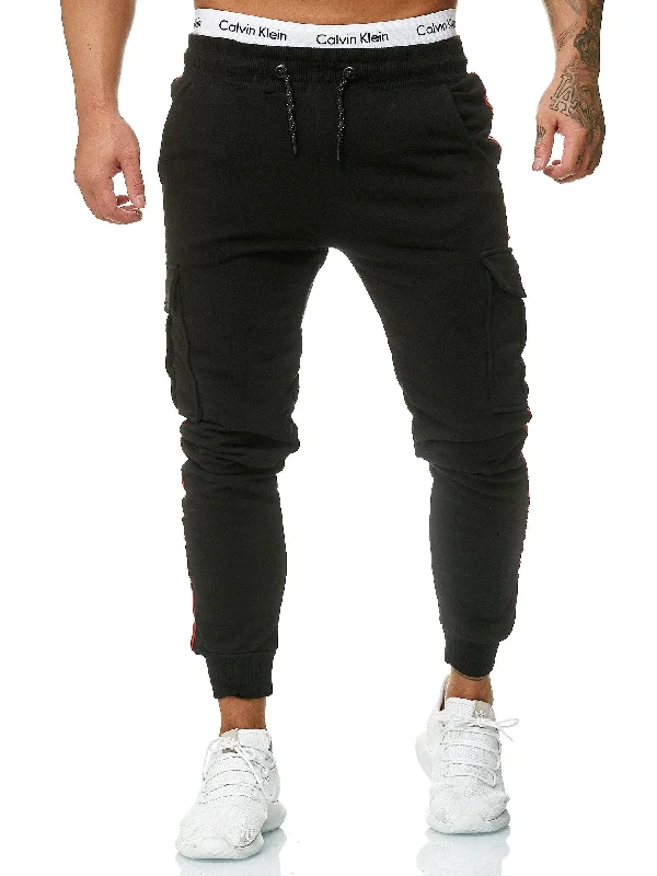 Cargo Dusi Stripe Sweatpants Joggers - Black X1A