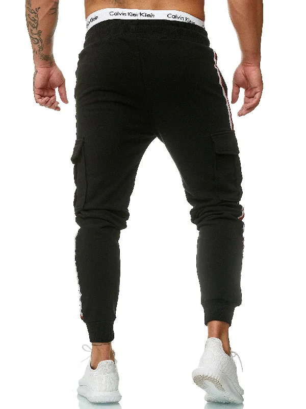 Cargo Dusi Stripe Sweatpants Joggers - Black X1A