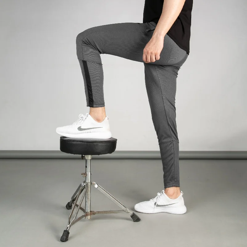 Gray Breathable Mesh Bottoms with Sleek Hem & Black Panels