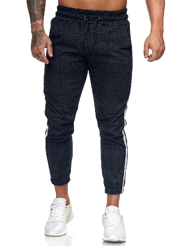 Patta Plaid Sweatpants Joggers - Navy White X0008C