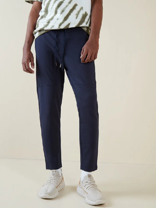 Studiofit Indigo Ribbed Texture Slim-Fit Joggers