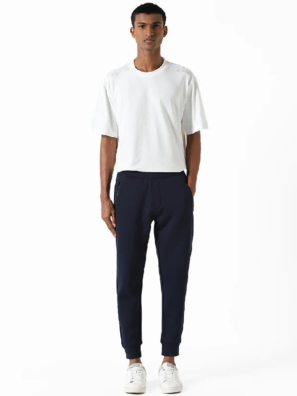 Studiofit Navy Slim-Fit Mid-Rise Joggers