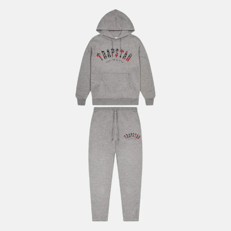 Trapstar Arched Irongate Tracksuit - Grey/Red Camo