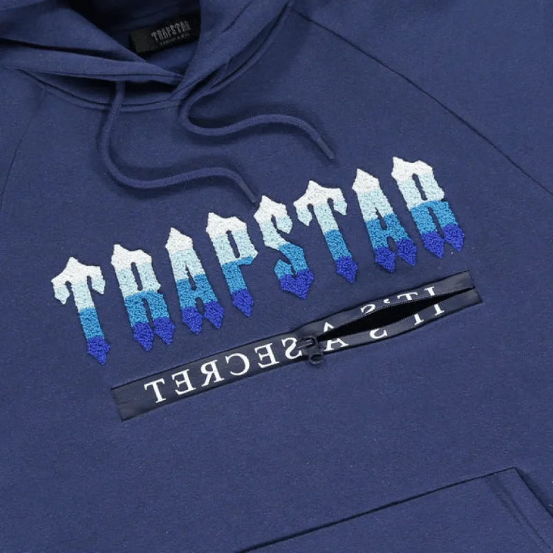 Trapstar Chenille Decoded 2.0 Hooded Tracksuit - Navy Ice Flavours