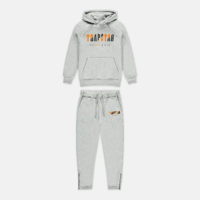 Trapstar Chenille Decoded Tracksuit - Grey & Orange